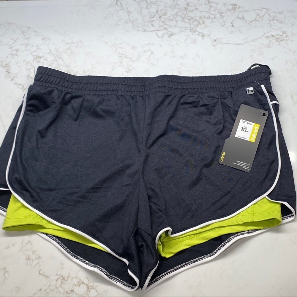 NWT Hind Women's XL Athletic Shorts - Black and Neon Yellow